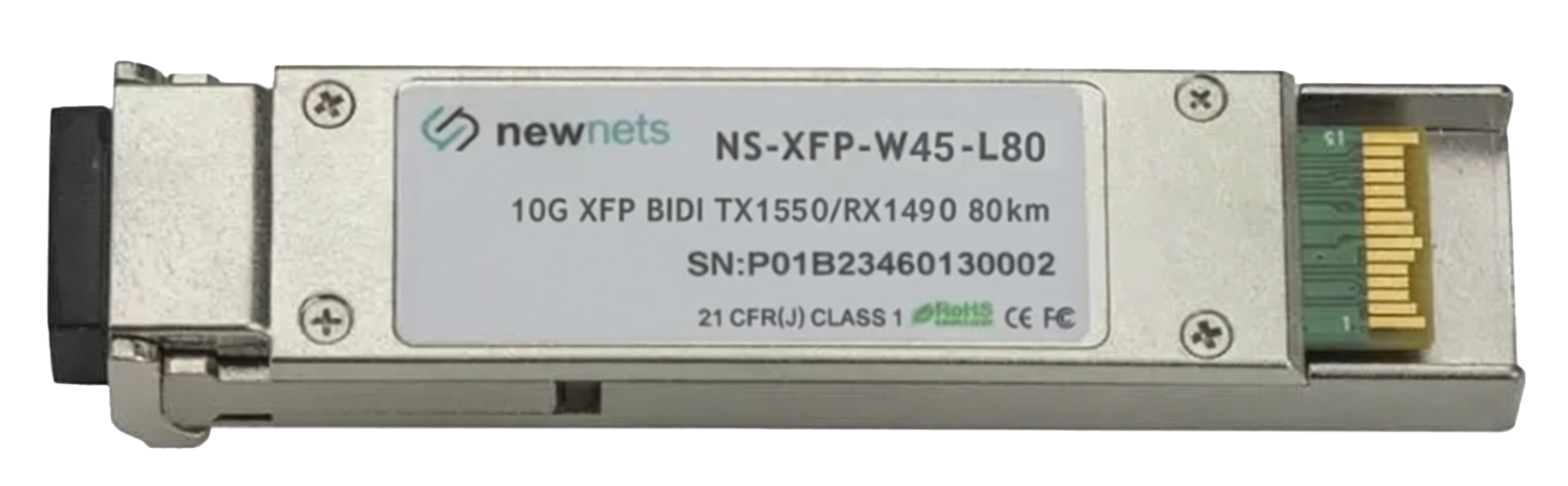 Оптический трансивер NS-XFP-W45L80D, 10G Tx/Rx:1490/1550nm 80km, LC, DDM