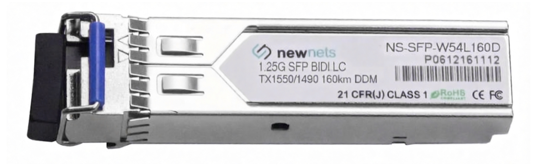 Оптический трансивер NS-SFP-1.25G-W54L160D, 1.25G Tx/Rx: 1550/1490nm 160km LC, DDM