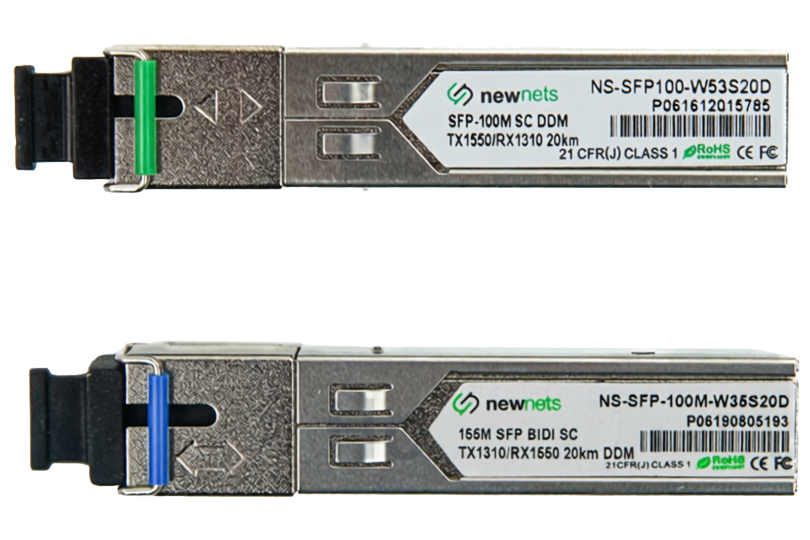 Оптический трансивер NS-SFP-100MB-W53S20D, Tx/Rx: 1550/1310nm 20km SC DDM