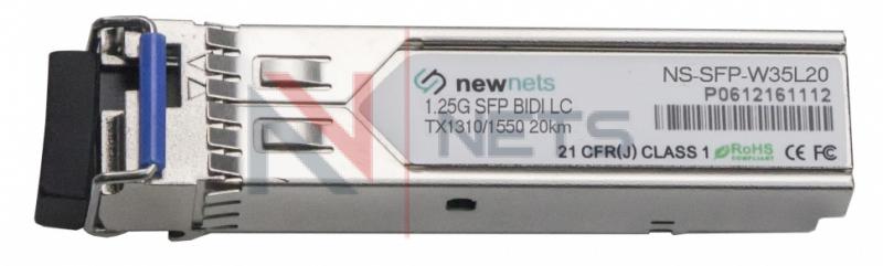 Оптический трансивер NS-SFP-1.25G-W35L20, 1.25G Tx/Rx: 1310/1550nm 20km LC