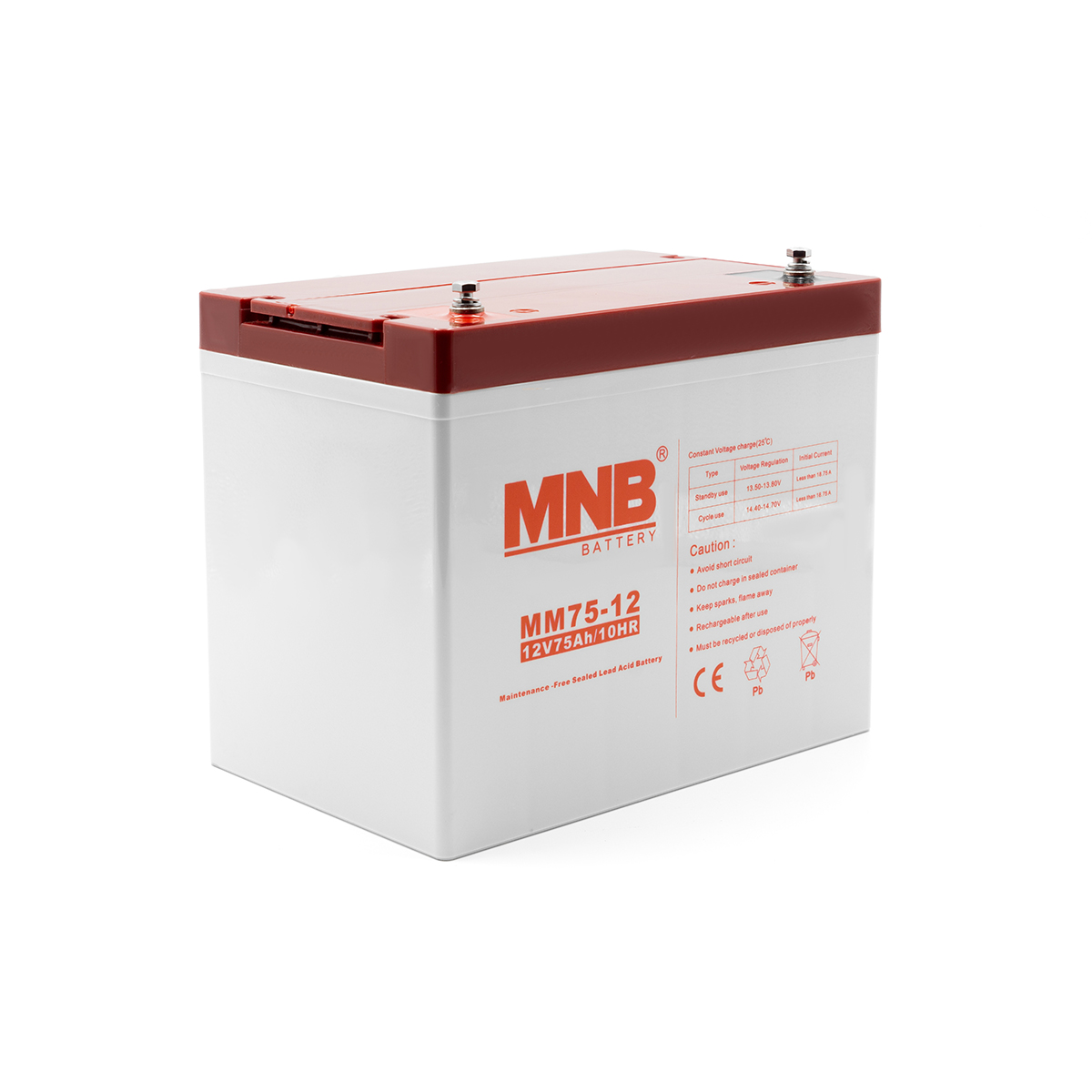 АКБ MNB MM75-12, 12В, 75А/ч, клеммы B5(M6)