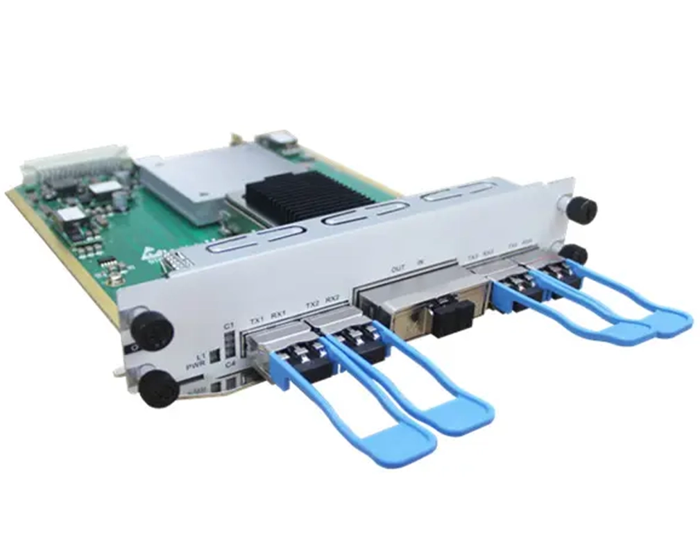 Карта Muxponder OTMF 4 порта QSFP28, 1 порт CFP2, 4x100G QSFP28 в 1*400G CFP2, DWDM: C-band 50GHz 96