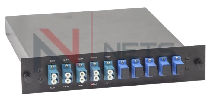 Оптический мультиплексор DWDM 1x5, каналы 54-58, (LC/UPC), COM (LC/UPC), 1/2 Rack